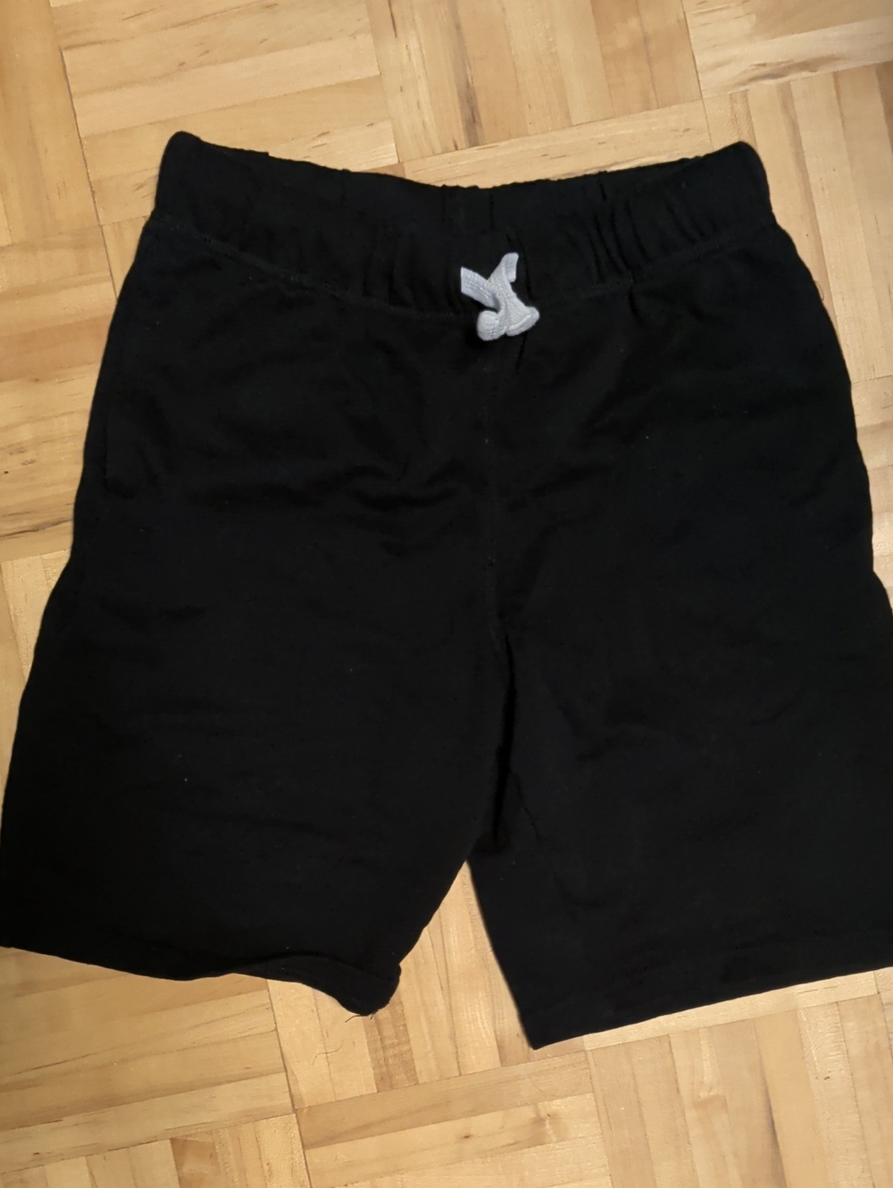 Place Black Kids Knit Shorts with Gray Drawstring